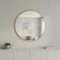 30" Gold Aluminum Round Framed Accent Mirror