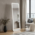 70" Silver Lighted Freestanding And Wall Mounted Framed Full Length Mirror