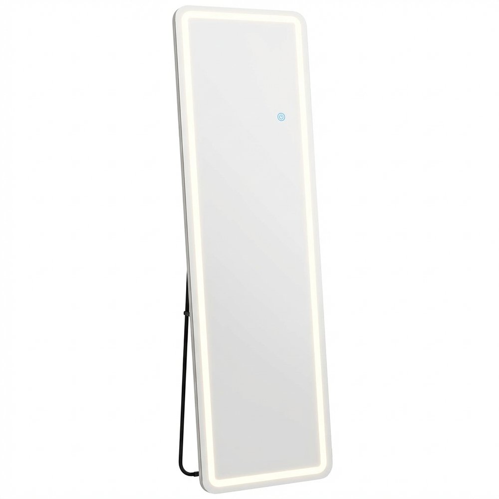 64" Clear Lighted Freestanding And Wall Mounted Framed Full Length Mirror