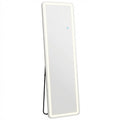 64" Clear Lighted Freestanding And Wall Mounted Framed Full Length Mirror