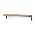 58" Brown Solid Wood Wall Mounted Accent Shelf