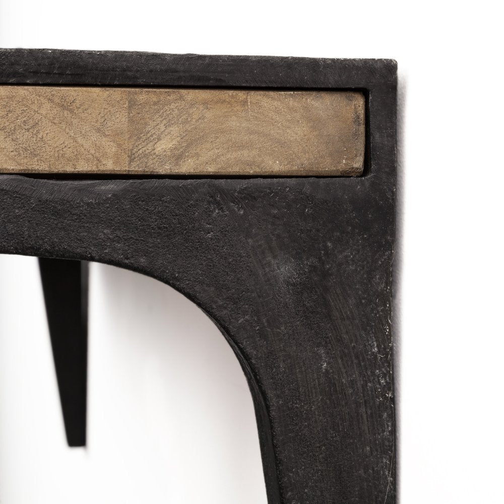 58" Brown Solid Wood Wall Mounted Accent Shelf