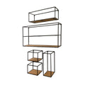 15" Black Solid Wood Wall Mounted Accent Shelf