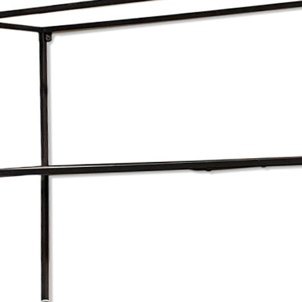 15" Black Solid Wood Wall Mounted Accent Shelf