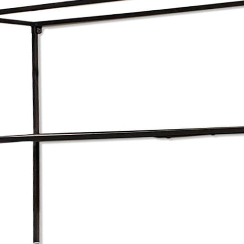15" Black Solid Wood Wall Mounted Accent Shelf