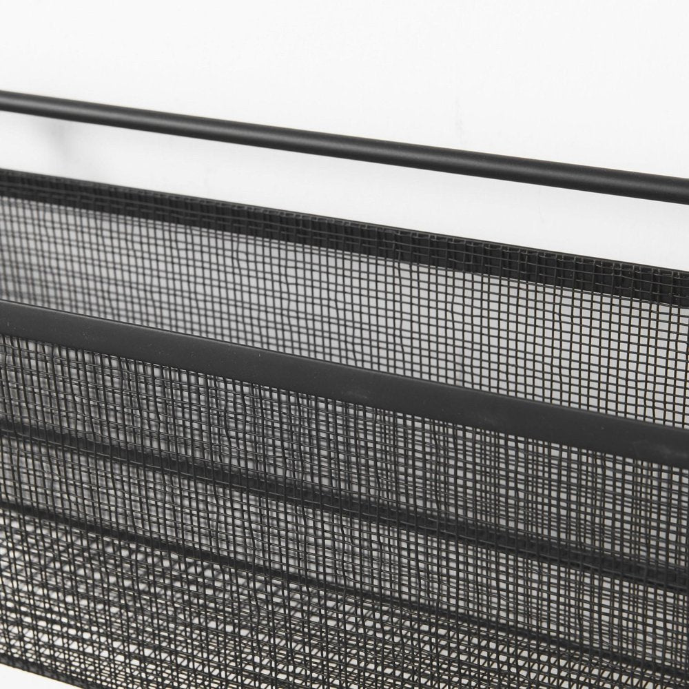 23" Black Metal Wall Mounted Accent Shelf