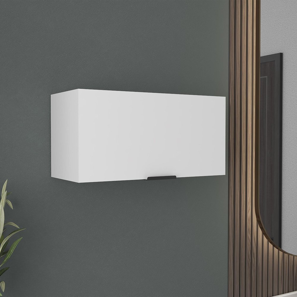 20" White Wood Wall Mounted Floating Shelf