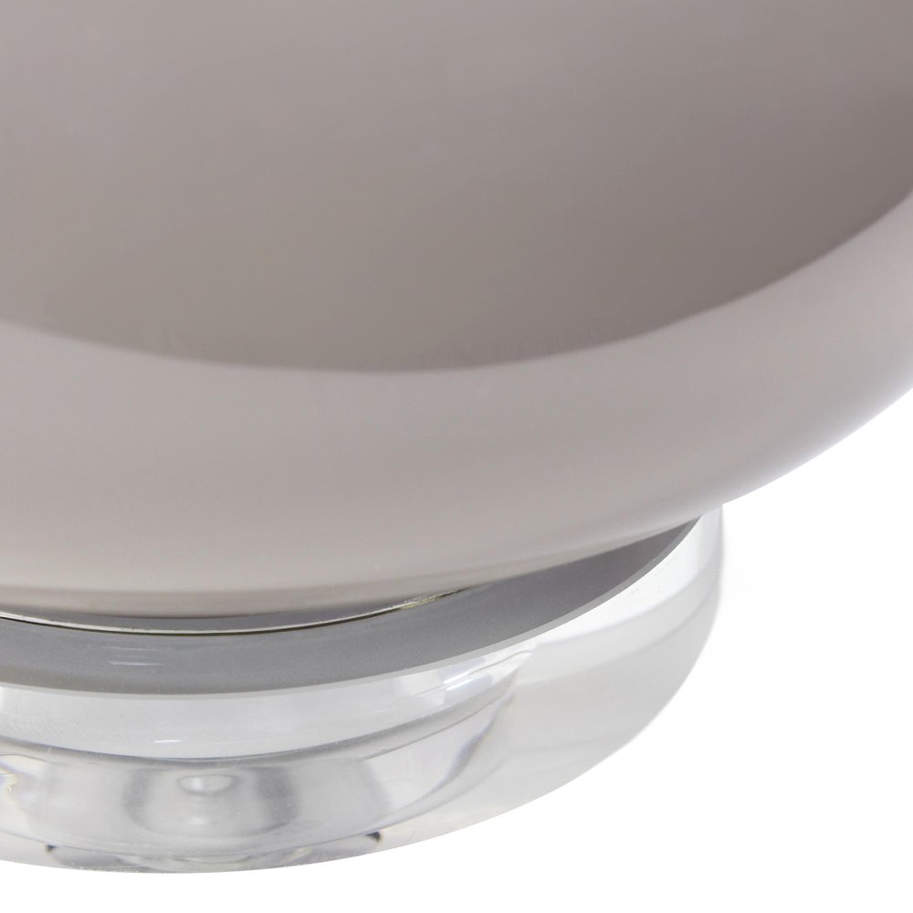 15" Gray Taupe Glass Round Table Lamp With Drum Shade