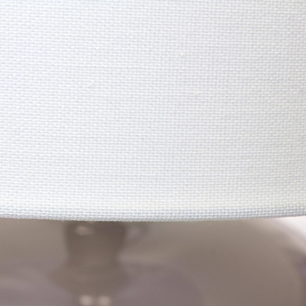 15" Gray Taupe Glass Round Table Lamp With Drum Shade